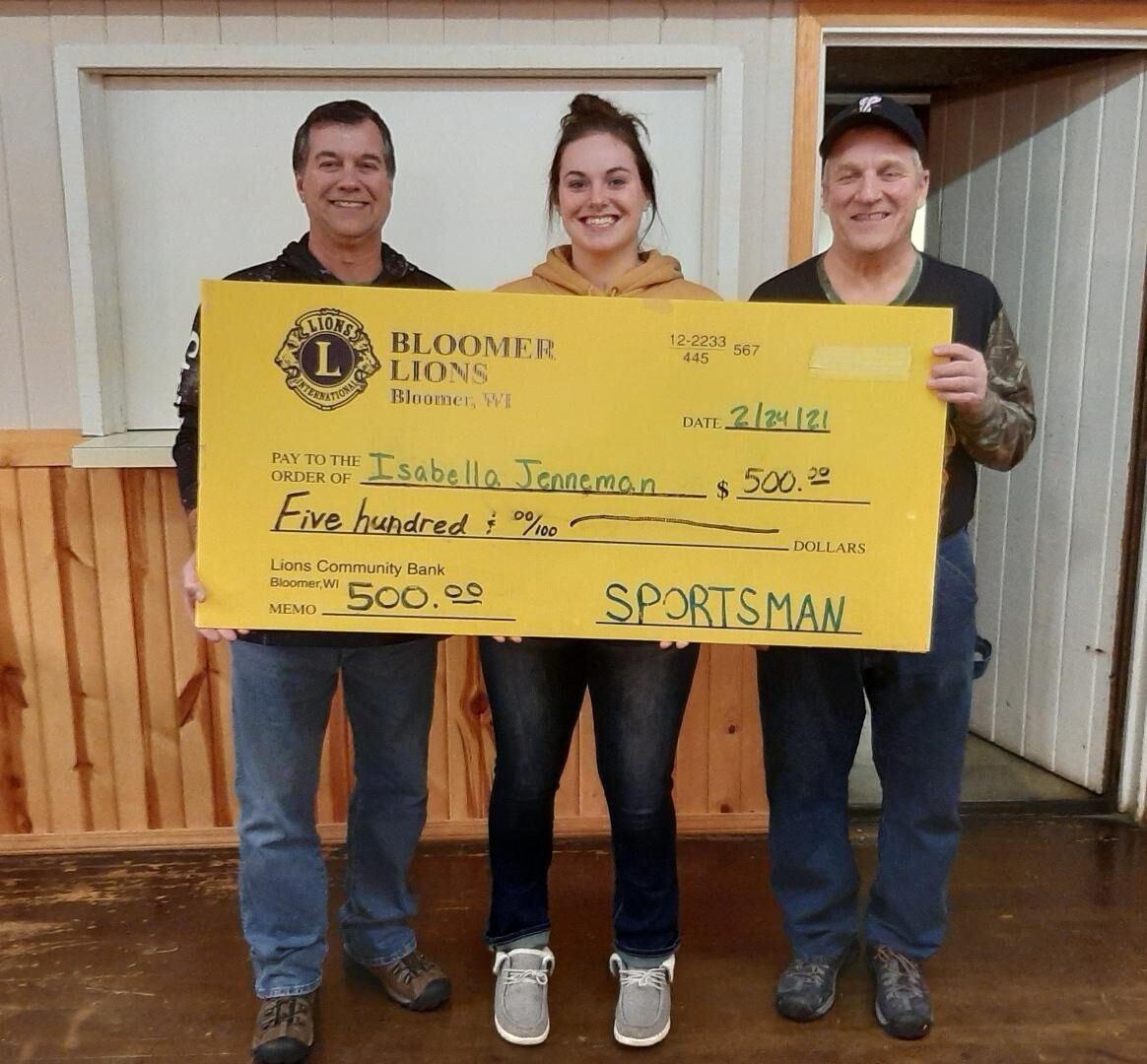 Bloomer Lions Scholarship.JPG
